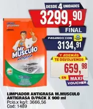 X$ - LIMPIADOR ANTIGRASA M.MUSCULO D/PACK X 900 ml