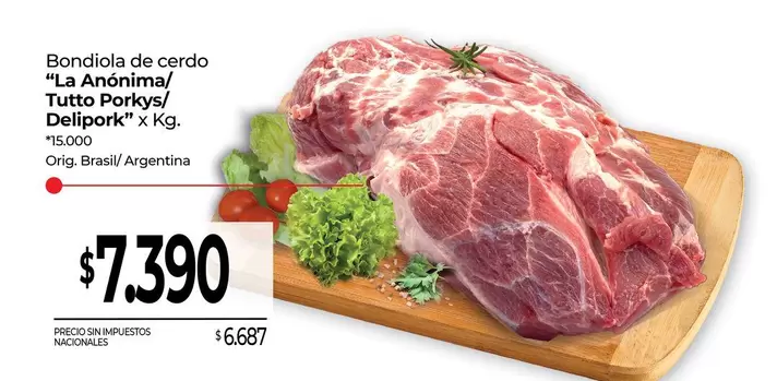 La Anónima - Bondiola de cerdo