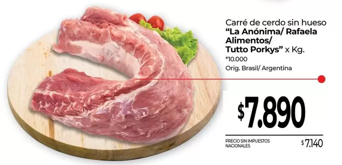 Tutto - Carré de cerdo sin hueso Porkys