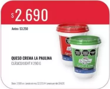 La paulina - QUESO CREMA CLÁSICO/LIGHT