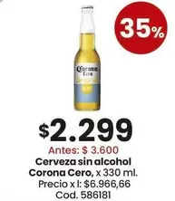 Corona - Cerveza sin alcohol, x 330 ml. Cod. 586181