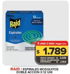 Raid - Espirales Mosquitos Doble Accion