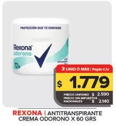 Rexona - Antitranspirante Crema Odorono