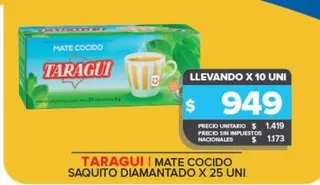 Taraguí - Mate Cocido Saquito Diamantado