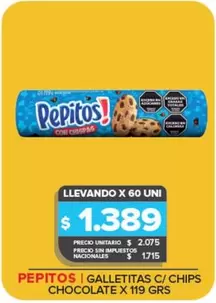 Pepitos - Galletitas C/Chips Chocolate