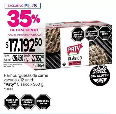 Paty - Hamburguesas de carne vacuna