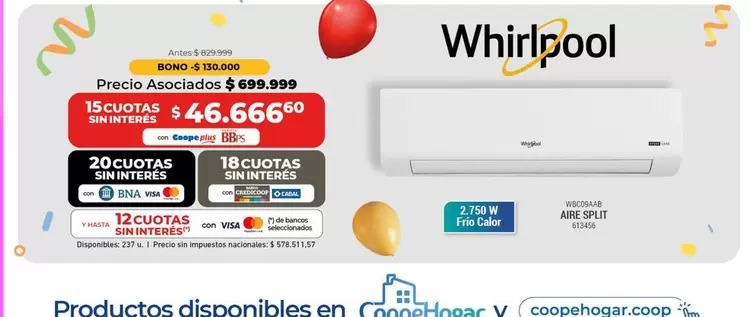 Whirlpool - Aire Acondicionado