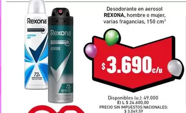 Rexona - Desodorante en aerosol