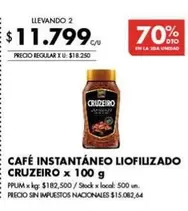X$ - CAFÉ INSTANTÁNEO LIOFILIZADO