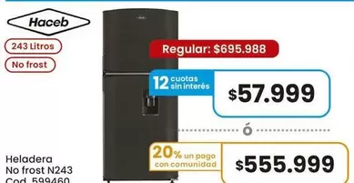 Heladera No frost N243