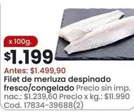 X$ - Filet de merluza despina fresco/congelado Cod. 17834-39688(2)