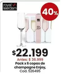 Royal - Pack x 6 copas de champagne Enjoy, Cod. 526495