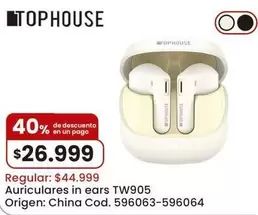 Top House - Auriculares in ears TW905