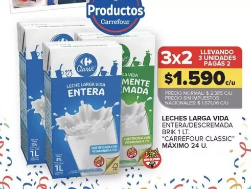 Carrefour - LECHES LARGA VIDA ENTERA/DESC