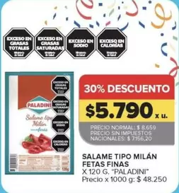 Paladini - SALAME TIPO MILÁN FETAS FINAS