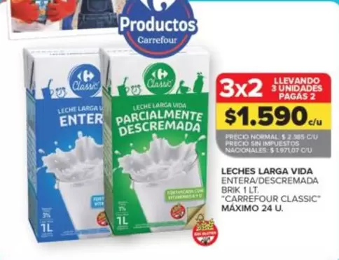 Carrefour - LECHES LARGA VIDA ENTERA/DESC...