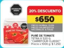 Carrefour - PURE DE TOMATE TETRA