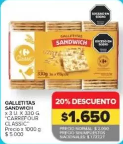 Carrefour - GALLETITAS SANDWICH