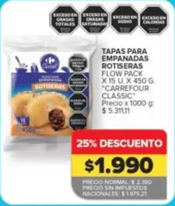 X$ - TAPAS PARA EMPANADAS ROTISERAS FLOW PACK
