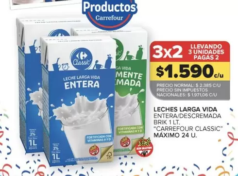 Carrefour - LECHES LARGA VIDA ENTERA/DESC