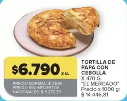 X$ - TORTILLA DE PAPA CON CEBOLLA