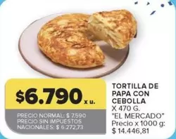 X$ - TORTILLA DE PAPA CON CEBOLLA