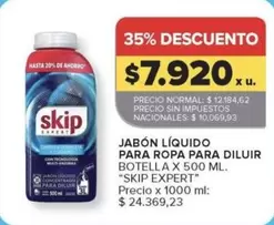 Skip - JABÓN LÍQUIDO PARA ROPA PARA DILUIR