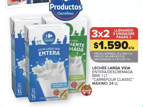 Carrefour - LECHES LARGA VIDA ENTERA/DESC...