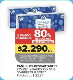 Carrefour - PAÑUELOS DESCARTABLES POCKET X PACKS 10 X 10 U.