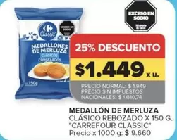 Carrefour - MEDALLONES DE MERLUZA CLASICOS REBOZADOS