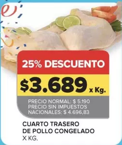 X$ - CUARTO TRASERO DE POLLO CONGELADO