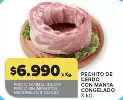X$ - PECHITO DE CERDO CON MANTA CONGELADO