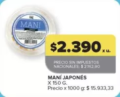 X$ - MANÍ JAPONÉS