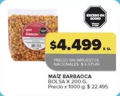 X$ - MAÍZ BARBACOA