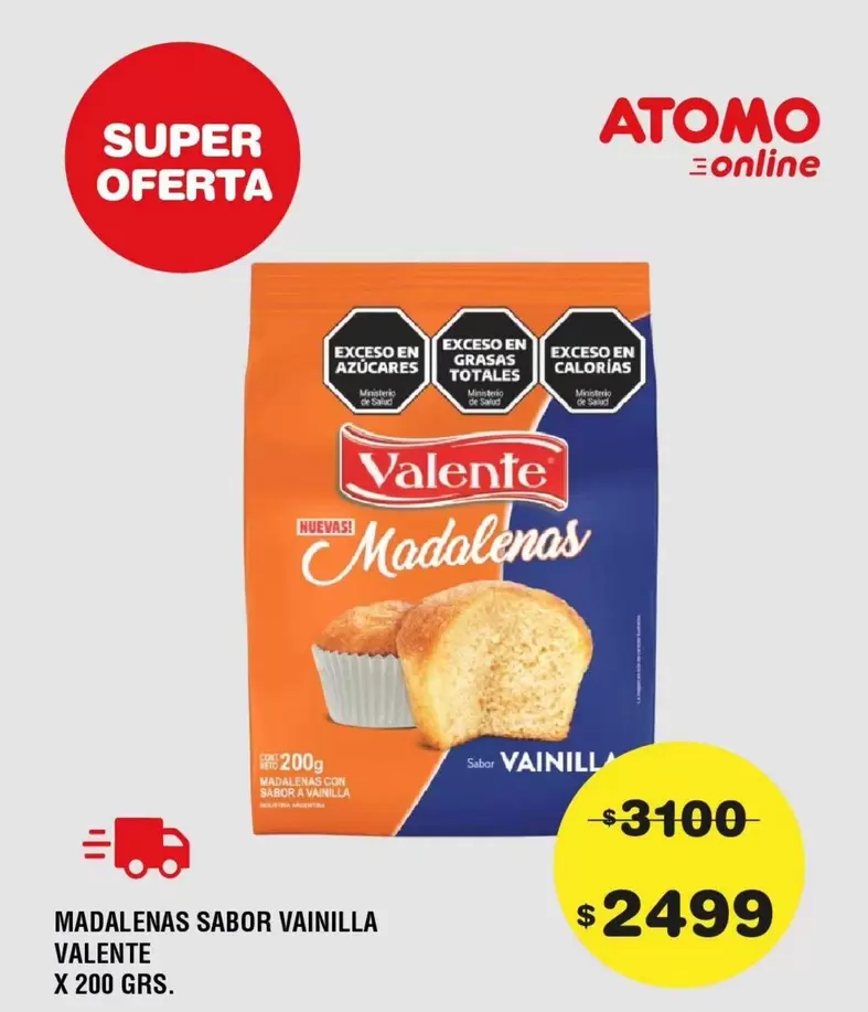 Valente - Madalenas Sabor Vainilla