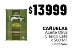 cañuelas - Aceite Oliva Clásico Lata x 500 Ml. Cód:12462