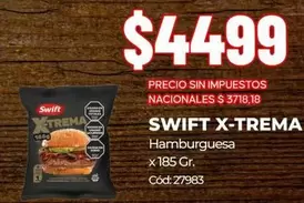 Swift - X-TREMA Hamburguesa x 185 Gr. Cód: 27983