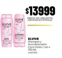 Elvive - Shampoo y Acondicionador Glyco Gloss/ Liso x 750 Ml. Cod:27333
