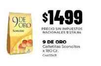9 de oro - Galletitas Sconcitox 180 Gr. Cód:33431