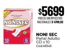 Nonisec - Pañal Adulto GD x 10