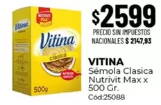 Vitina - Sémola Clásica Nutrivit Max x 500 Gr. Cód:25088