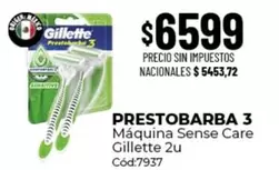 Gillette - PRESTOBARBA 3 Máquina Sense Care
