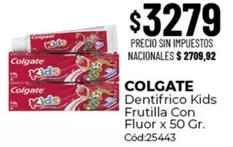 Colgate - Dentifrico Kids Frutilla Con Fluor x 50 Gr. Cód:25443