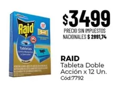 Raid - Tableta Doble Acción x 12 Un.