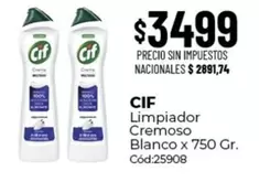 Cif - Limpiador Cremoso Blanco Cód:25908