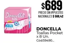 Doncella - Toallas Pocket x 8 Un.