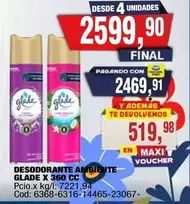 Glade - DESODORANTE AMBIENTE GLADE X 360 CC