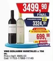 Benjamin - VINO BENJAMIN VARIETALES x 750