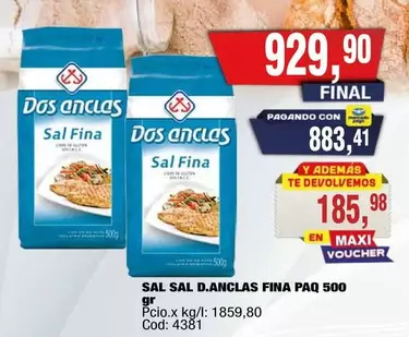 Dos Anclas - Sal D.Anclas Fina PAQ 500