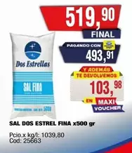 Dos Estrellas - SAL DOS ESTREL FINA x500 gr